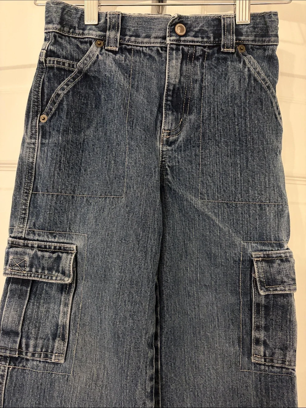 Gymboree Jeans VTG Wide-Leg Denim Cargo Pants with Flap Pockets Size 5